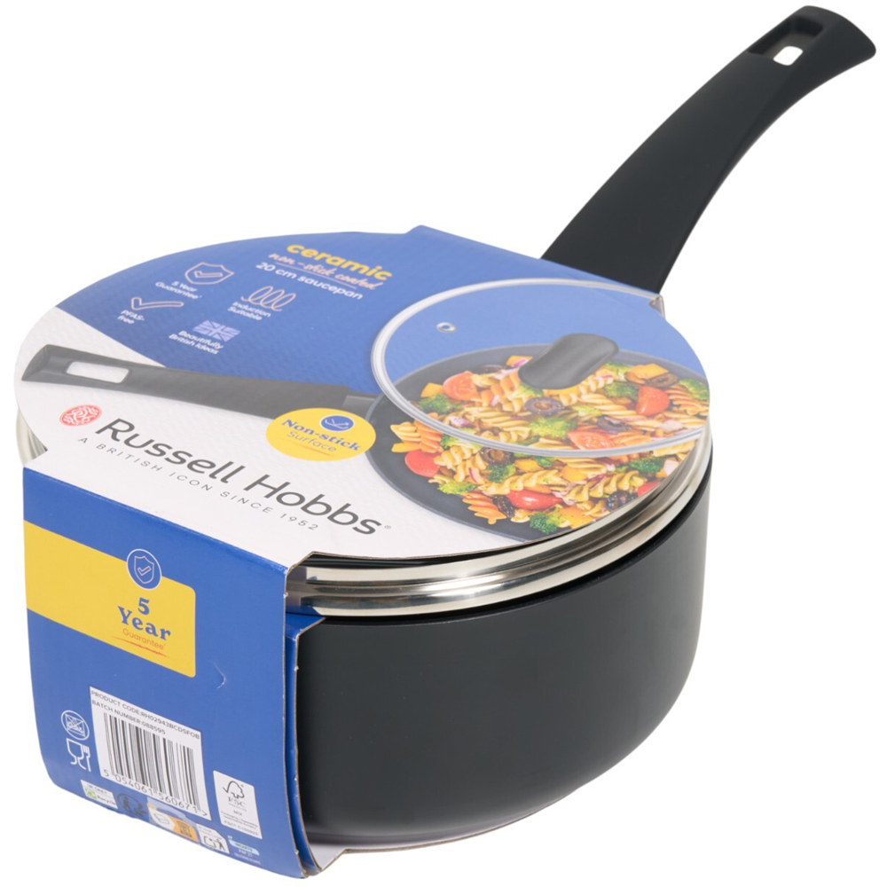 Russell Hobbs Ceramic Non Stick Saucepan Black Image 2