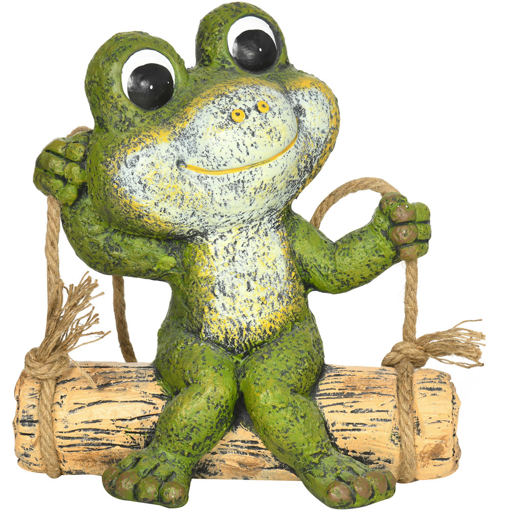 Outsunny Green Vivid Frog Ornament Statue Image 3
