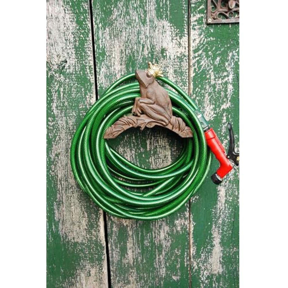 Fallen Fruits Antique Rust Frog King Hose Holder Image 3