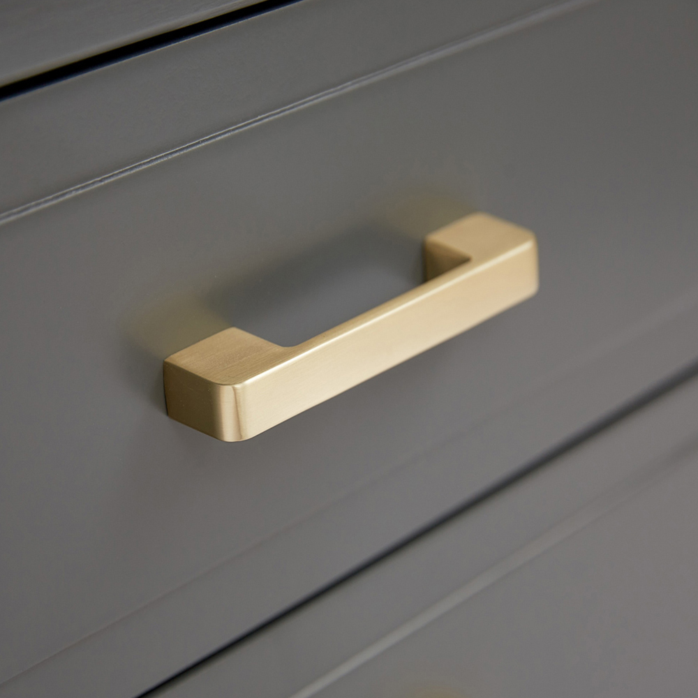 Palazzi 2 Drawer Grey Wide Bedside Table Image 6