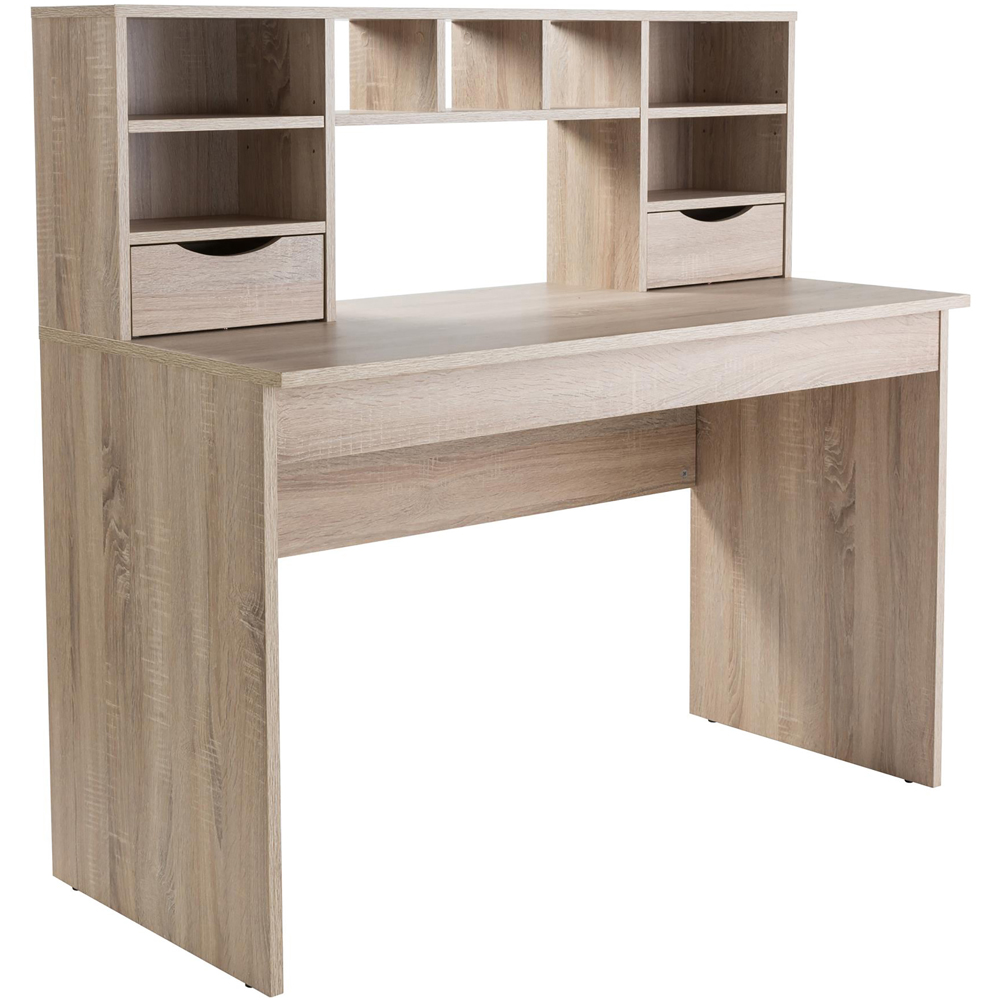 Alphason Albion 2 Drawer Office Desk with Hutch Image 2