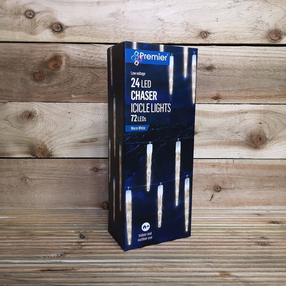 Premier 72 Warm White LED Clear Cable Icicle String Light 6.9m Image 5