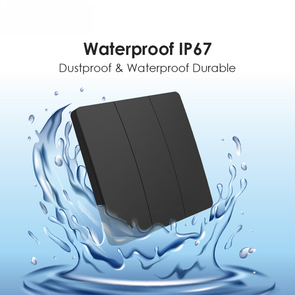 ENER-J 3 Gang Black Wireless Non Dimmable Kinetic Switch Image 3