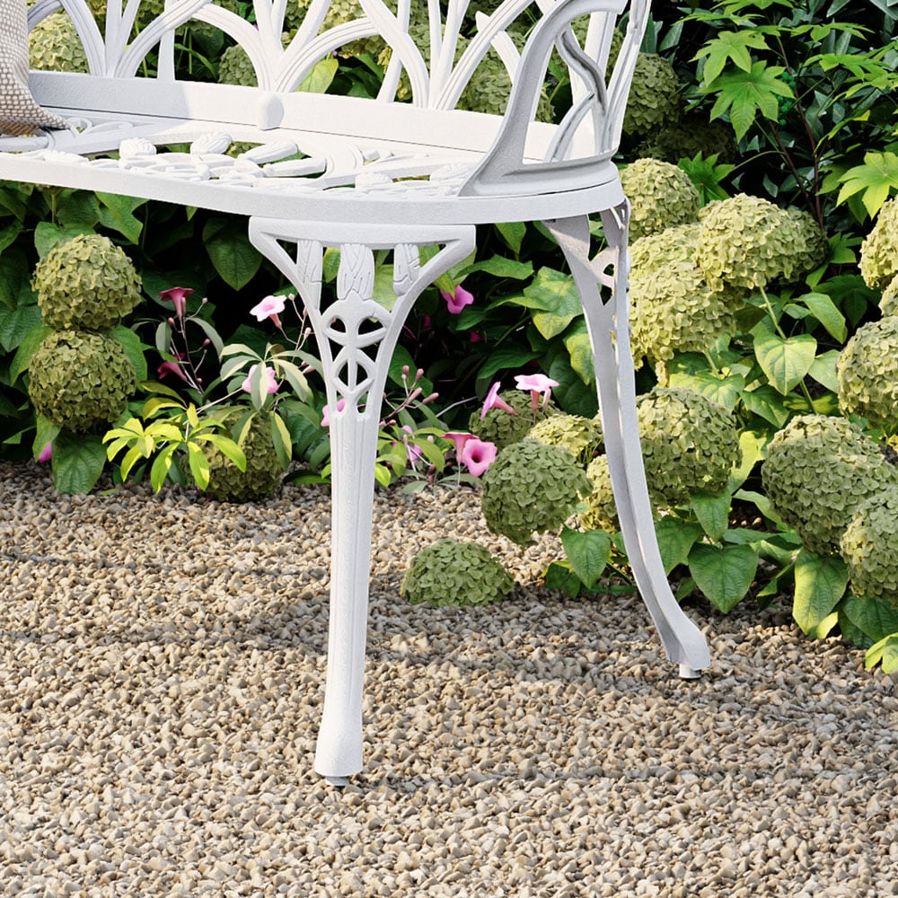 Charles Bentley Cast Aluminium Tulip Bench Image 8