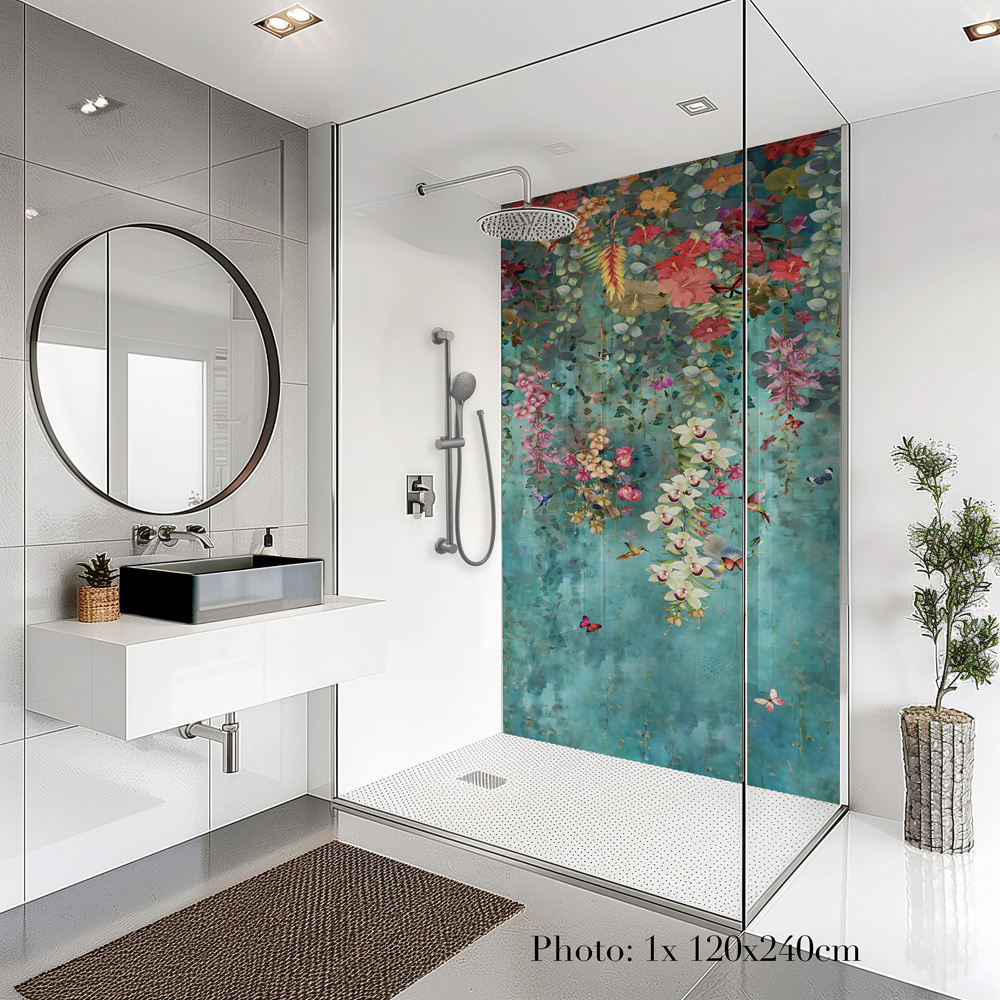 Splashbax Premium Artisan Botanical Cascade Acrylic Bathroom Wall Panel 2400 x 900mm Image 5