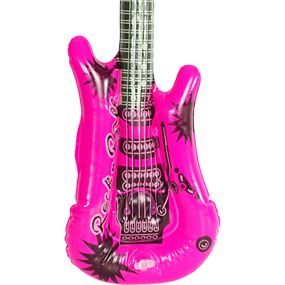Cheetah Pink Party Inflatable Guitar 55cm Image 3