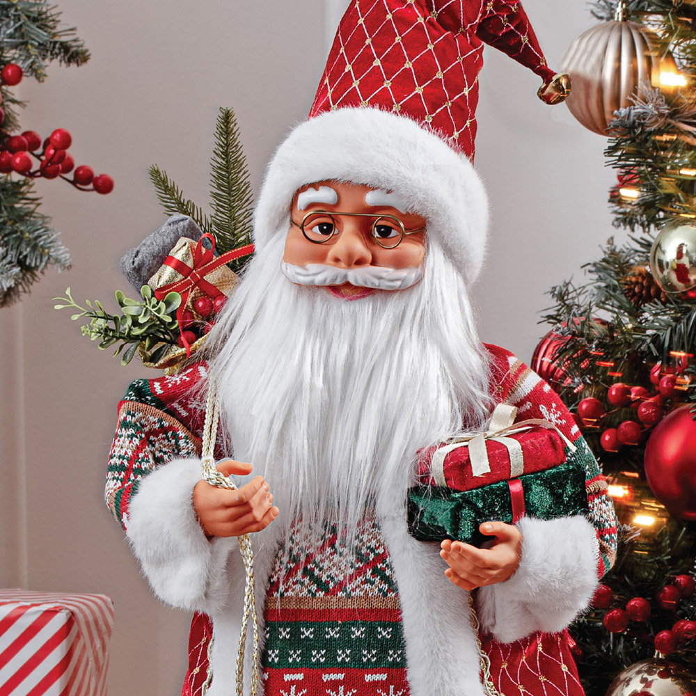 The Christmas Workshop Standing Santa Claus Decoration with Gift Sack 3.2ft Image 3