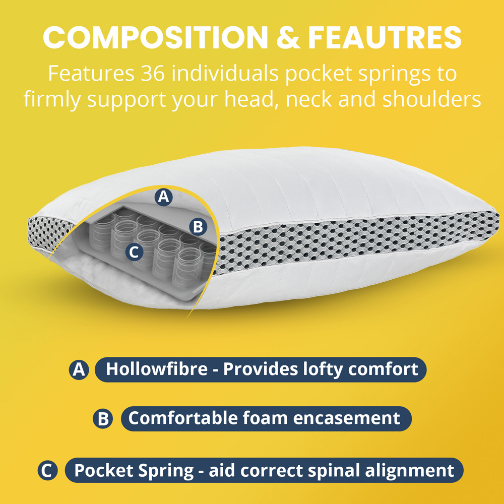Velosso Firm Comfort Pocket Spring Pillow Image 2