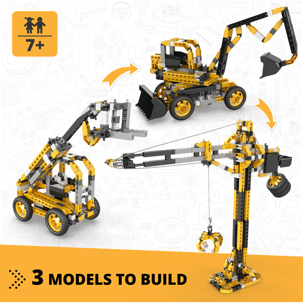 Engino Creative Builder Tall Crane Machinery Motorized Set Image 6