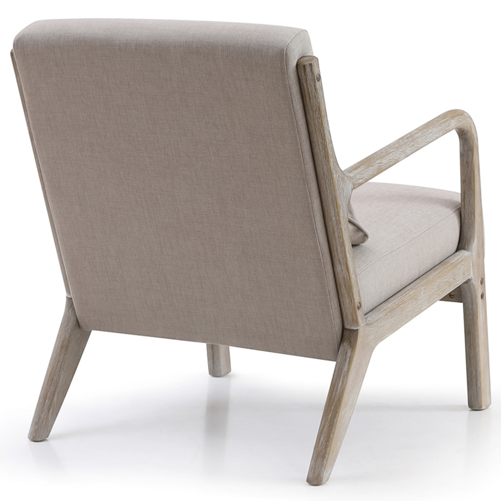 Otis Oatmeal Linen Light Frame Static Armchair with Bolster Cushion Image 5