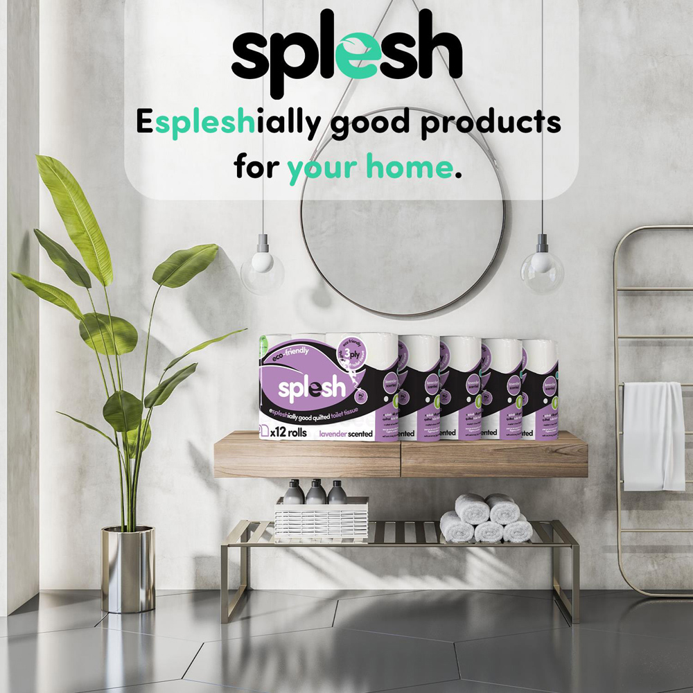Splesh Quilted Lavender Fragrance Toilet Tissue 72 Rolls 3 Ply Image 4