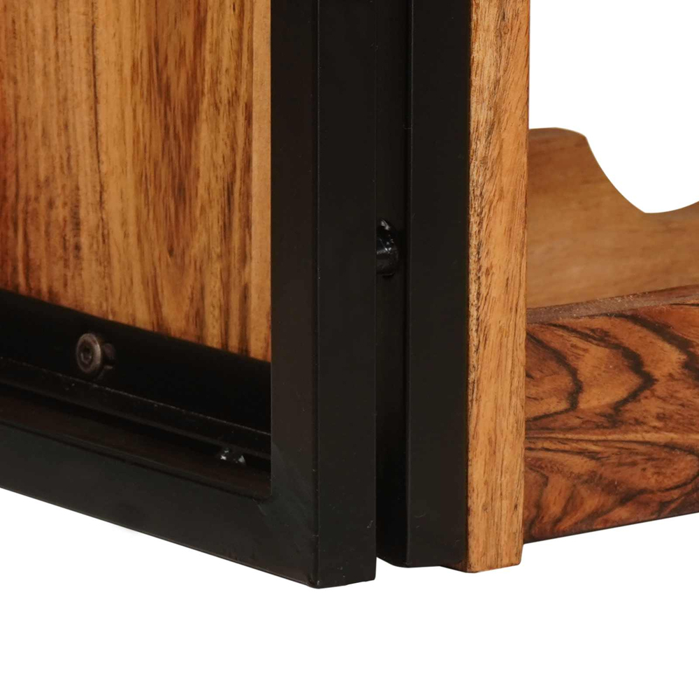 vidaXL 10 Bottle Brown Solid Acacia Wood Wall Mounted Wine Rack Image 7