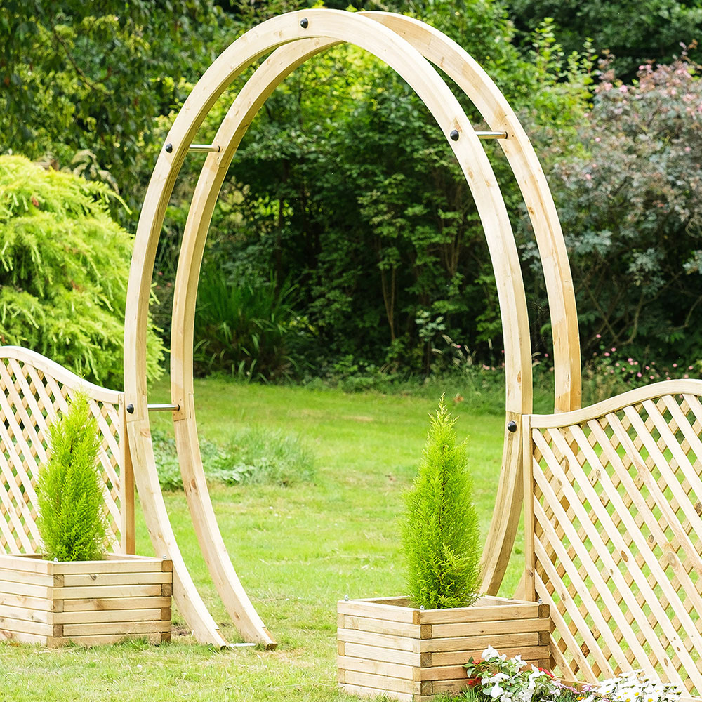 Shire 8 x 8ft Free Standing Flower Circle Arch with Spike Image 1