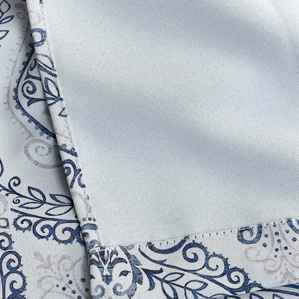 Alan Symonds Victoria Blue Room Darkening Ring Top Eyelet Curtains 168 x 137cm Image 4