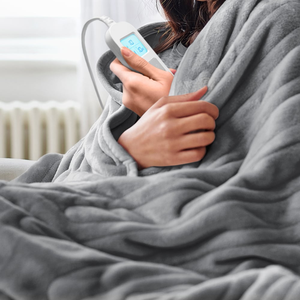 Cosi Home Grey Fleece Electric Heated Throw 160 x 130cm Image 2