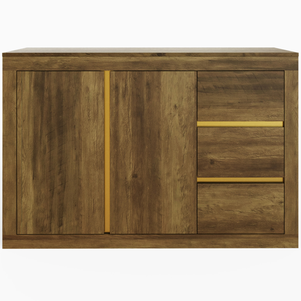 GFW Astley 2 Door 3 Drawer Knotty Oak Sideboard Image 4