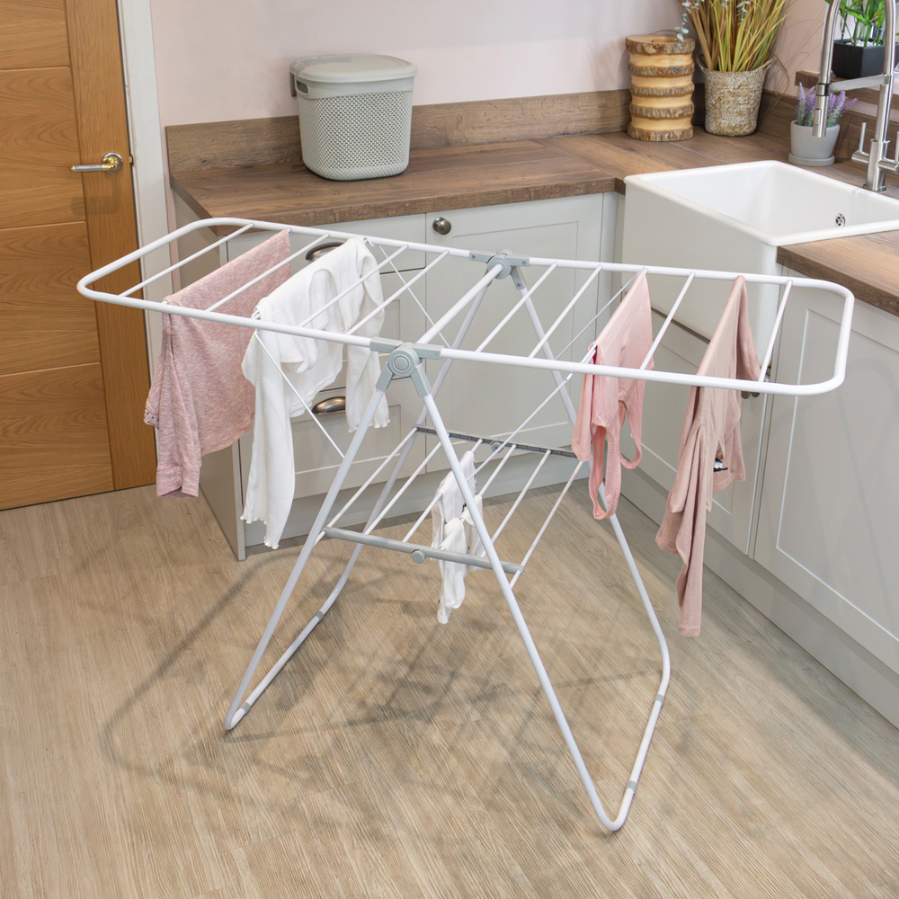 JVL White Winged Clothes Airer 13m Image 6