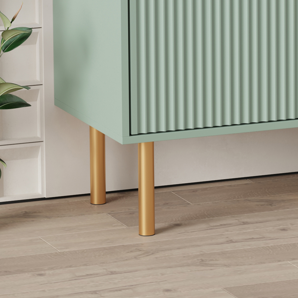 FurnitureHMD 2 Door 3 Drawer Green Wave Pattern Large Sideboard Image 8