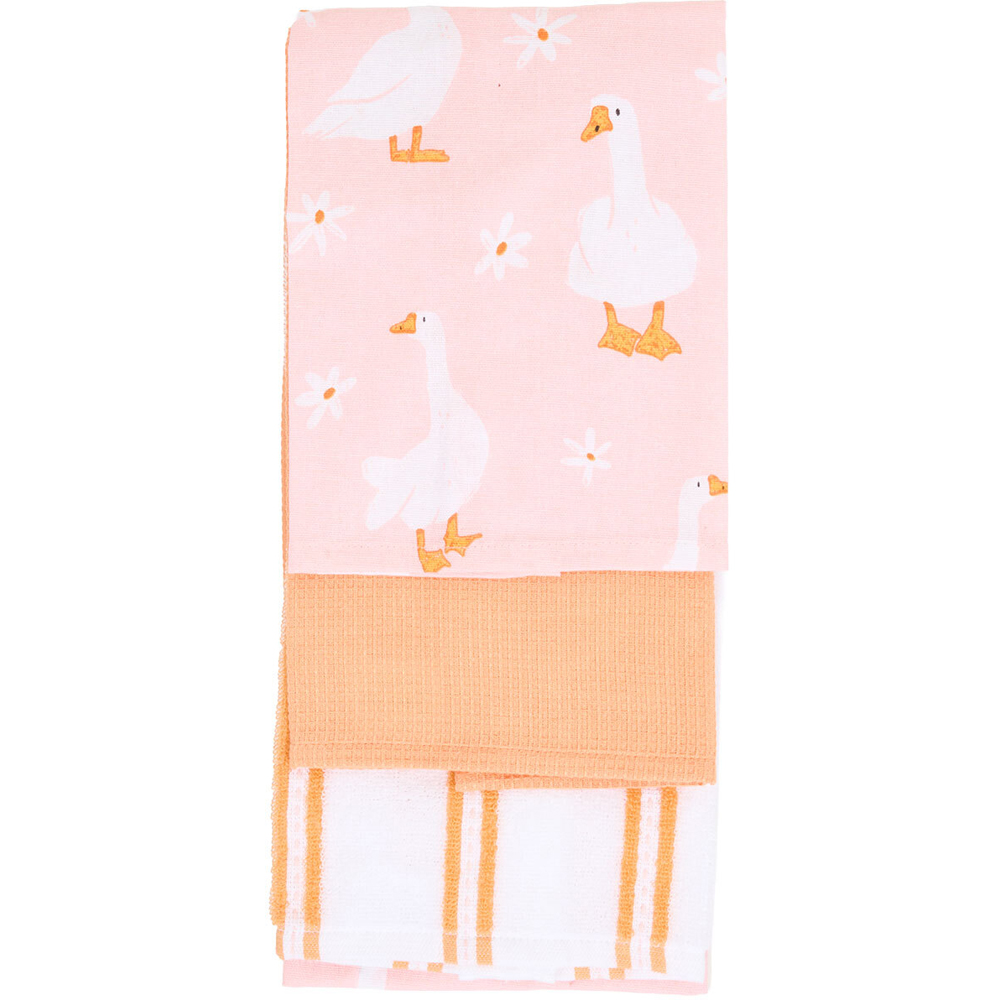 Pack of 3 Pink Goose Tea Towels Image 2