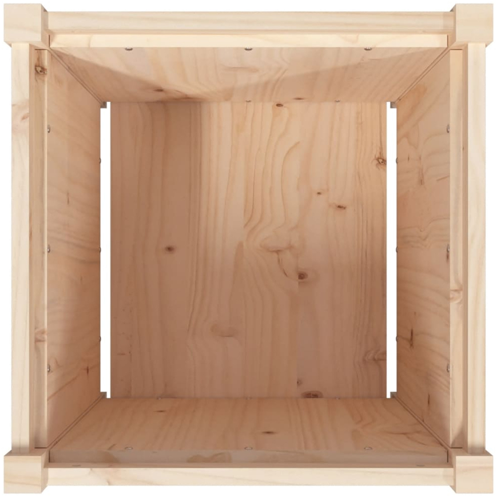 vidaXL Brown Solid Pine Wood Raised Garden Planter 50 x 50 x 50cm 2 Pack Image 8