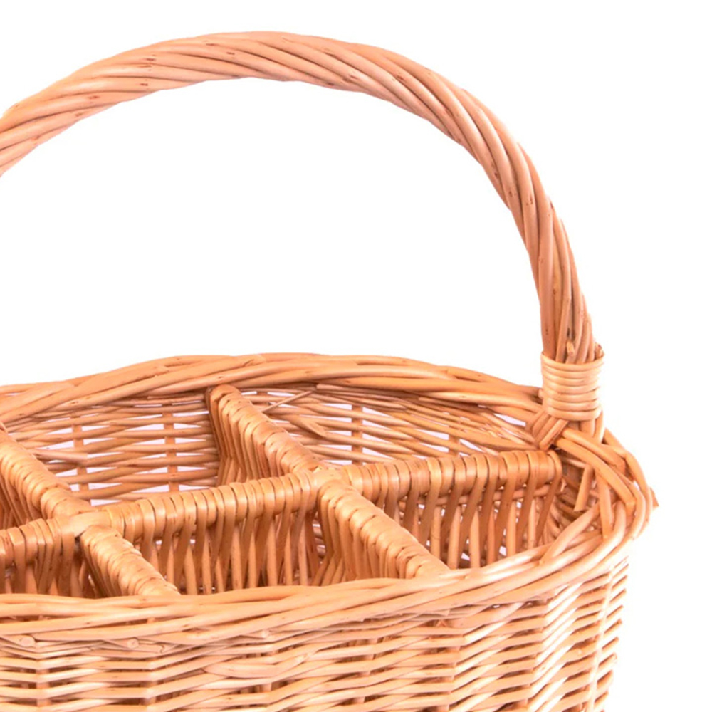 Red Hamper Oval Glass or Cutlery Drinks Basket Image 2