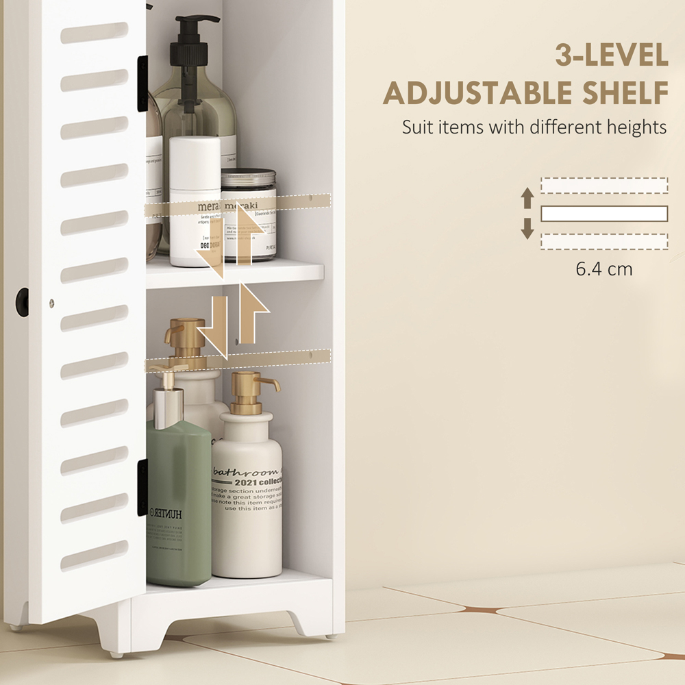 Portland Single Door Single Shelf White Bathroom Cabinet Image 5