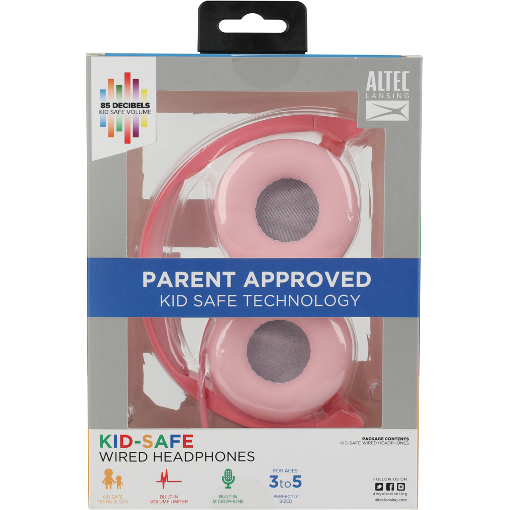AVF Altec Lansing Kids Bubblegum Pink Wired Headphones Image 7