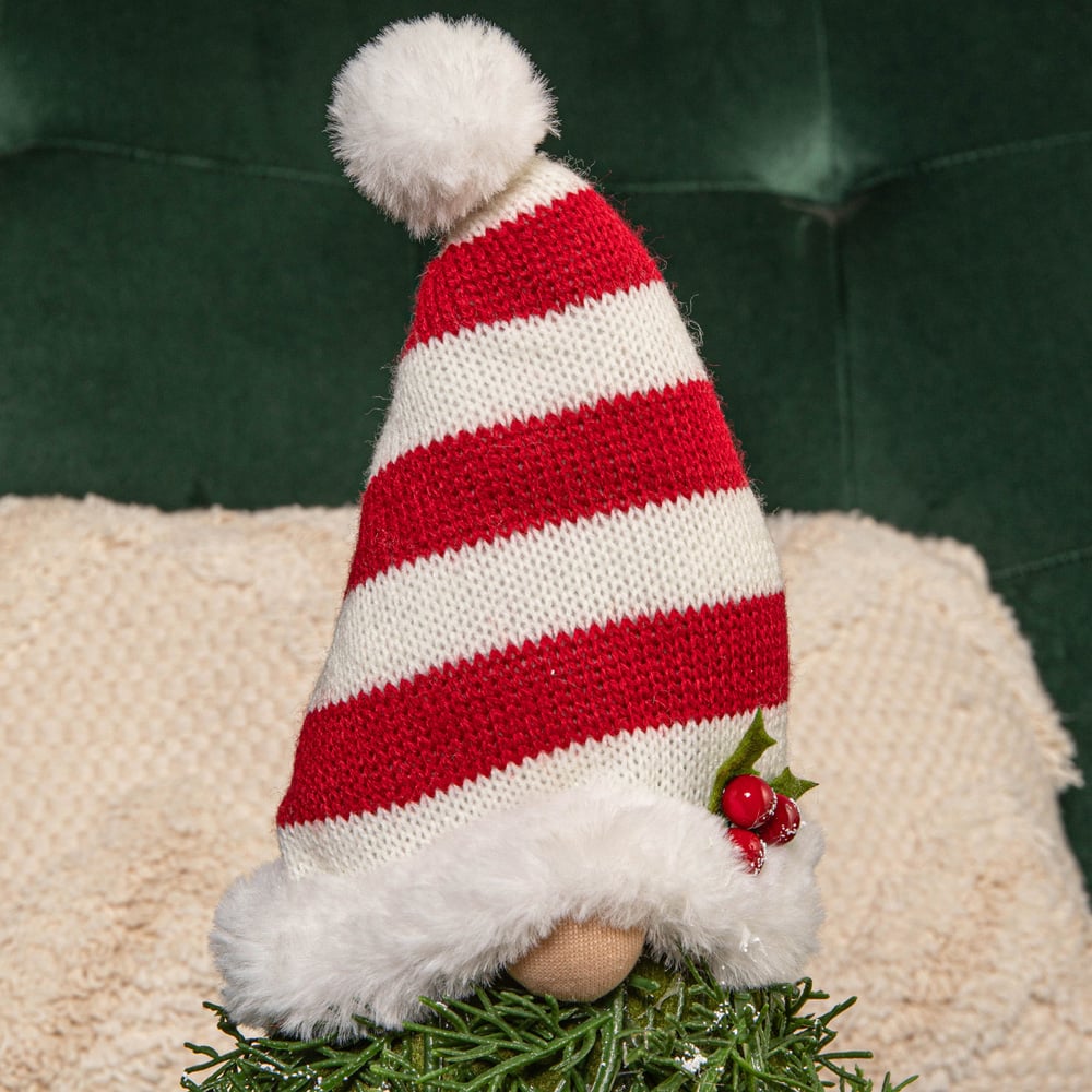 Samuel Alexander Red and White Striped Hat Sitting Gonk Christmas Decoration 48cm Image 3