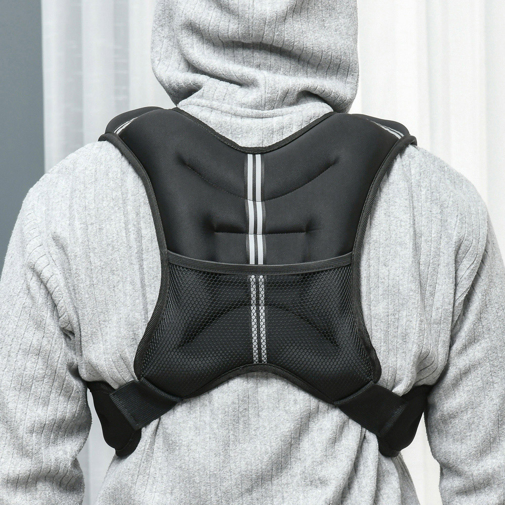 HOMCOM 5kg Adjustable Weighted Vest with Pocket and Reflective Strips Image 2