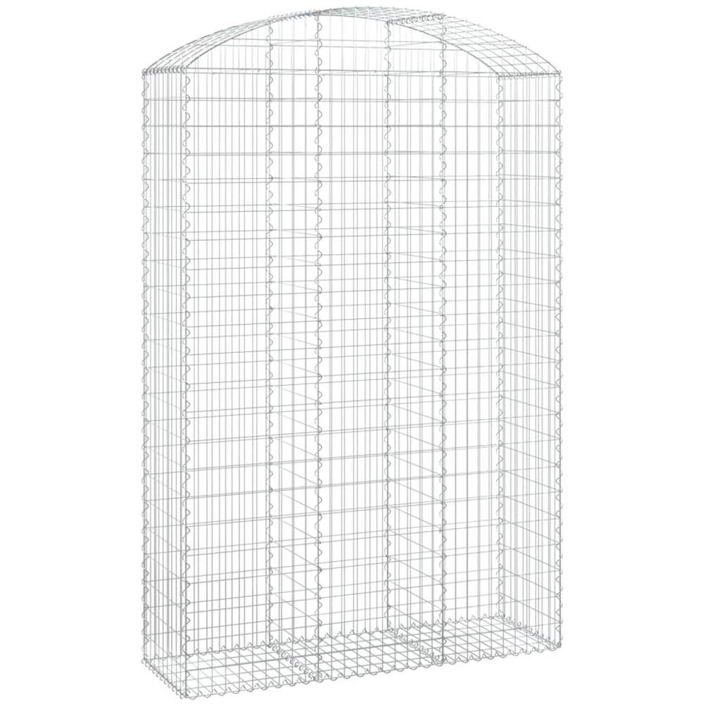 vidaXL Silver Galvanised Iron Arched Gabion Basket 150 x 50 x 220/240cm Image 1