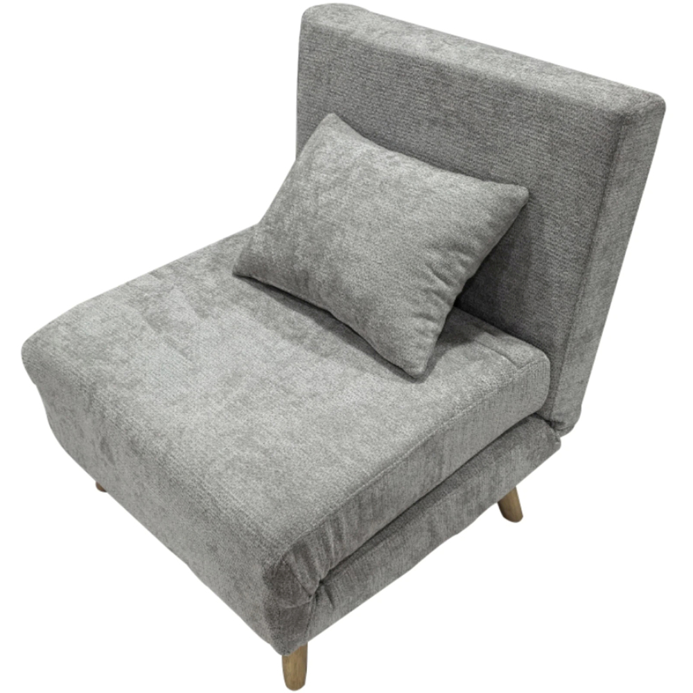 Indoor Living Joel Uno Single Seater Grey Sofa Bed Chair Image 2