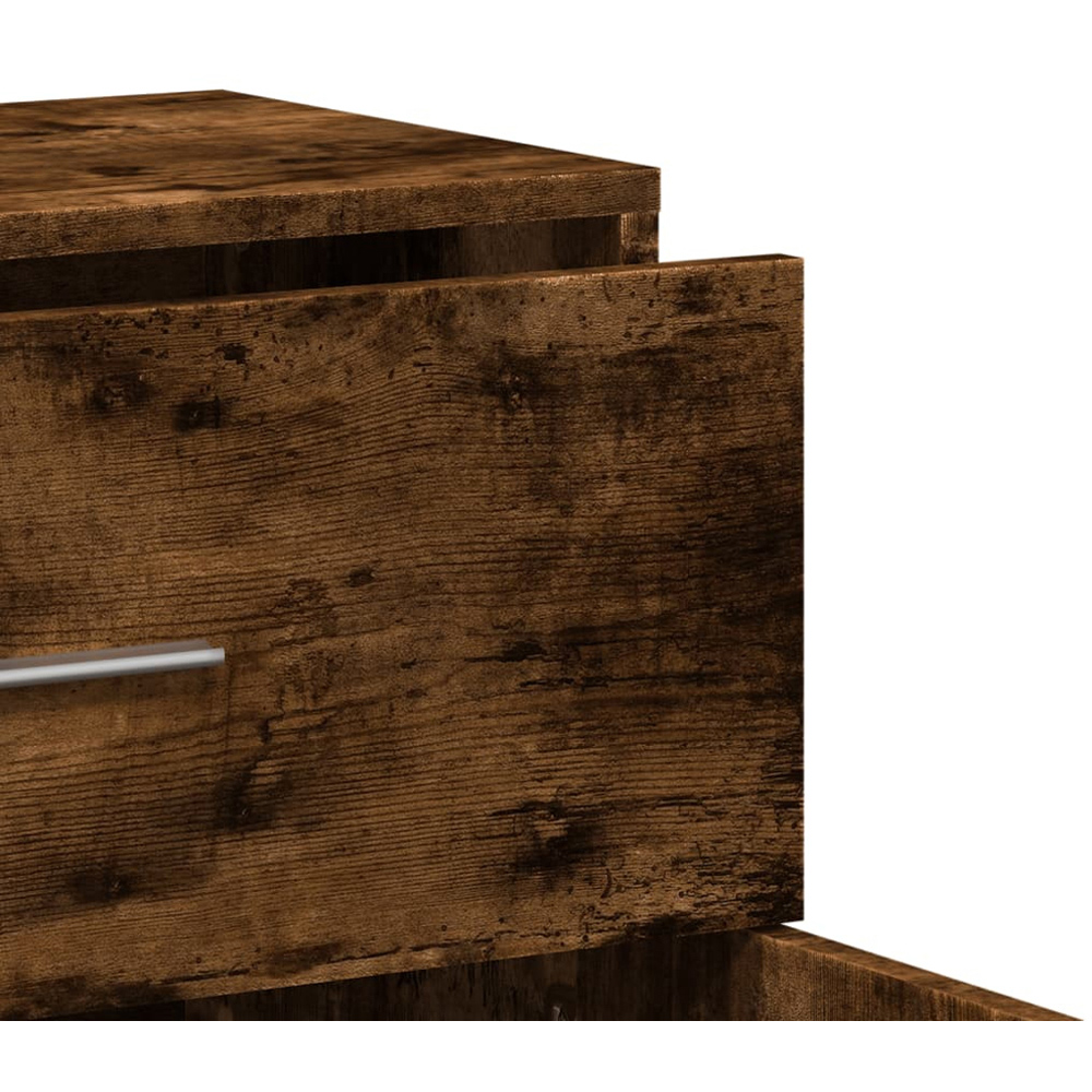 vidaXL 2 Door Single Drawer Smoked Oak Sideboard Set of 2 Image 5
