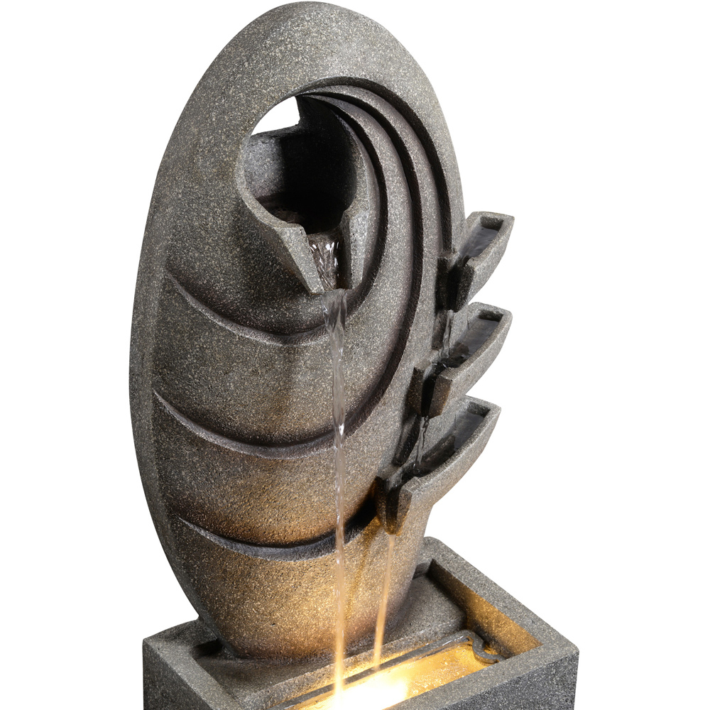 Teamson Home Grey Modern Oval Outdoor Fountain Image 4