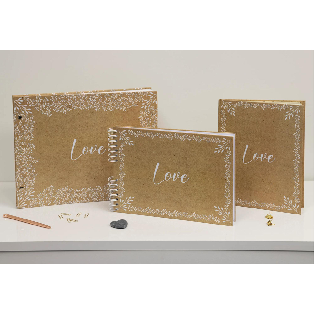 Exacompta Kraft White Botanical Design Wirebound Photo Album 50 Sheets 150 Photos Image 7