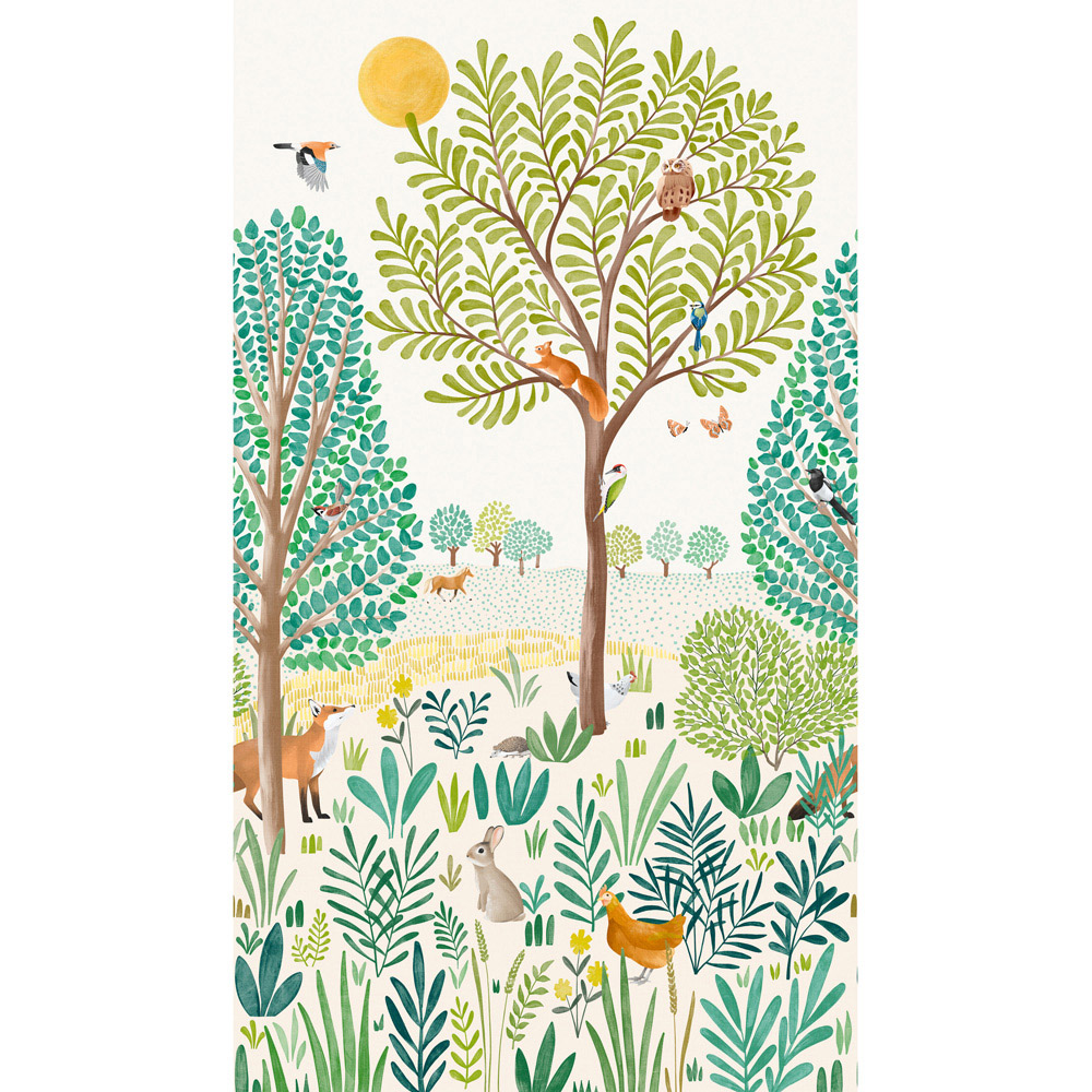 Grandeco Grena Nursery 3 Lane Wall Mural Image 3