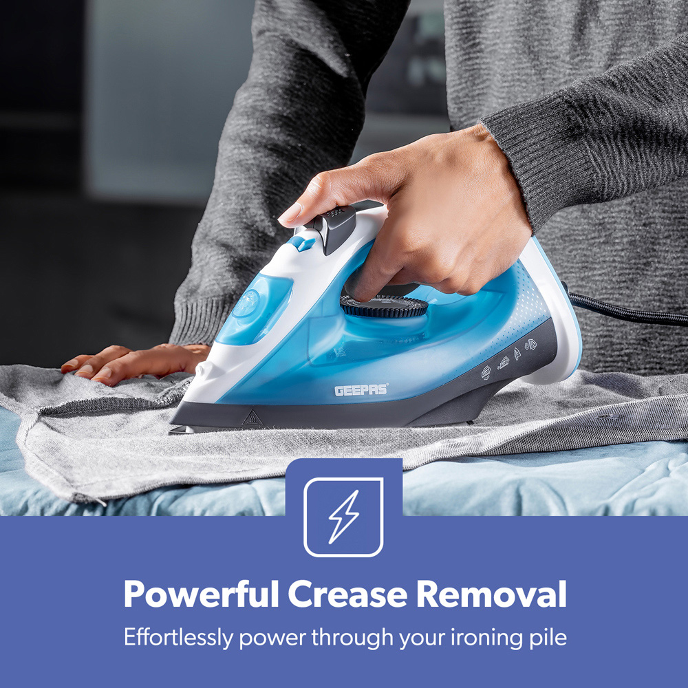 Geepas GSI7783UK-BL Blue Fast Heat Up Steam Iron 1800W Image 5