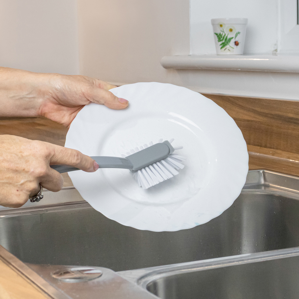 JVL Kitchen Grey Dish Brush 20 Pack Image 7