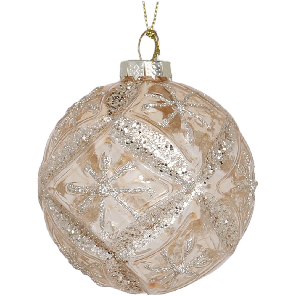 Single Decadent Bronze Copper Glitter Bauble in Assorted styles Image 3