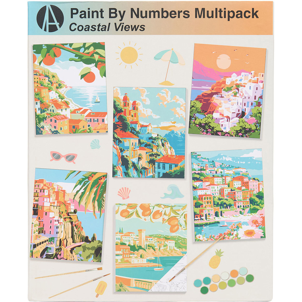 Pack of 6 Paint By Numbers Coastal Views Kits Image 2