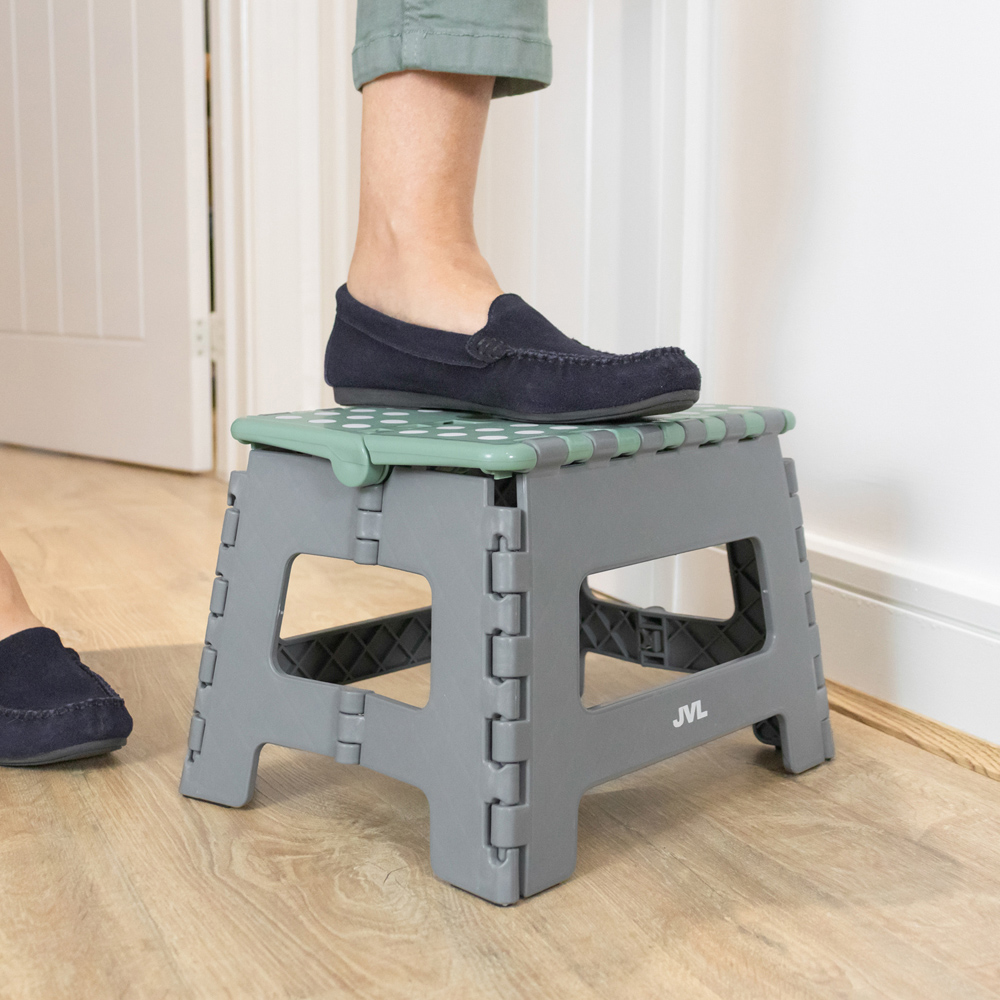 JVL Cleaning Small Grey Folding Step Stool Image 2