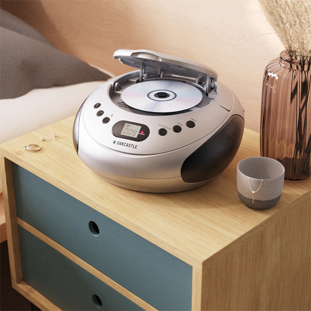 Oakcastle CD250 Portable CD Player Boombox Silver Image 6