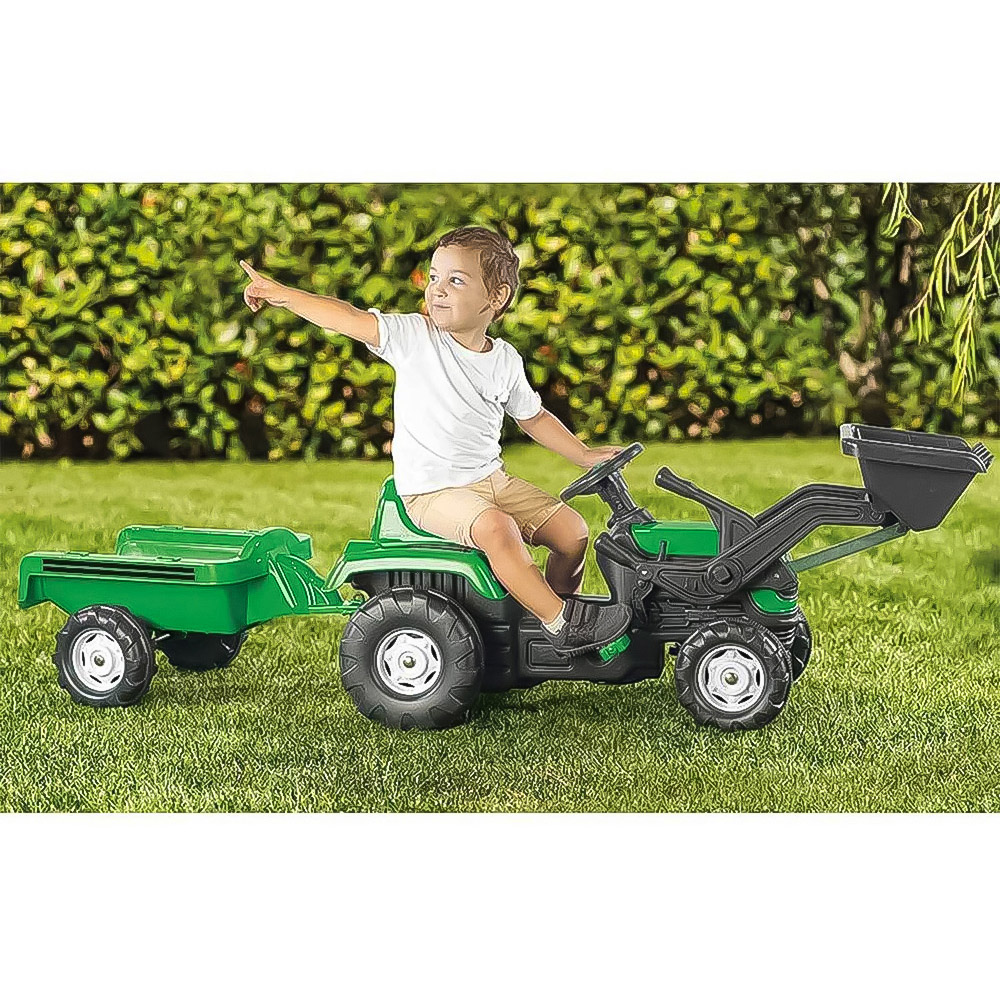 Pedal Operated Tractor and Trailer - Green Image 6