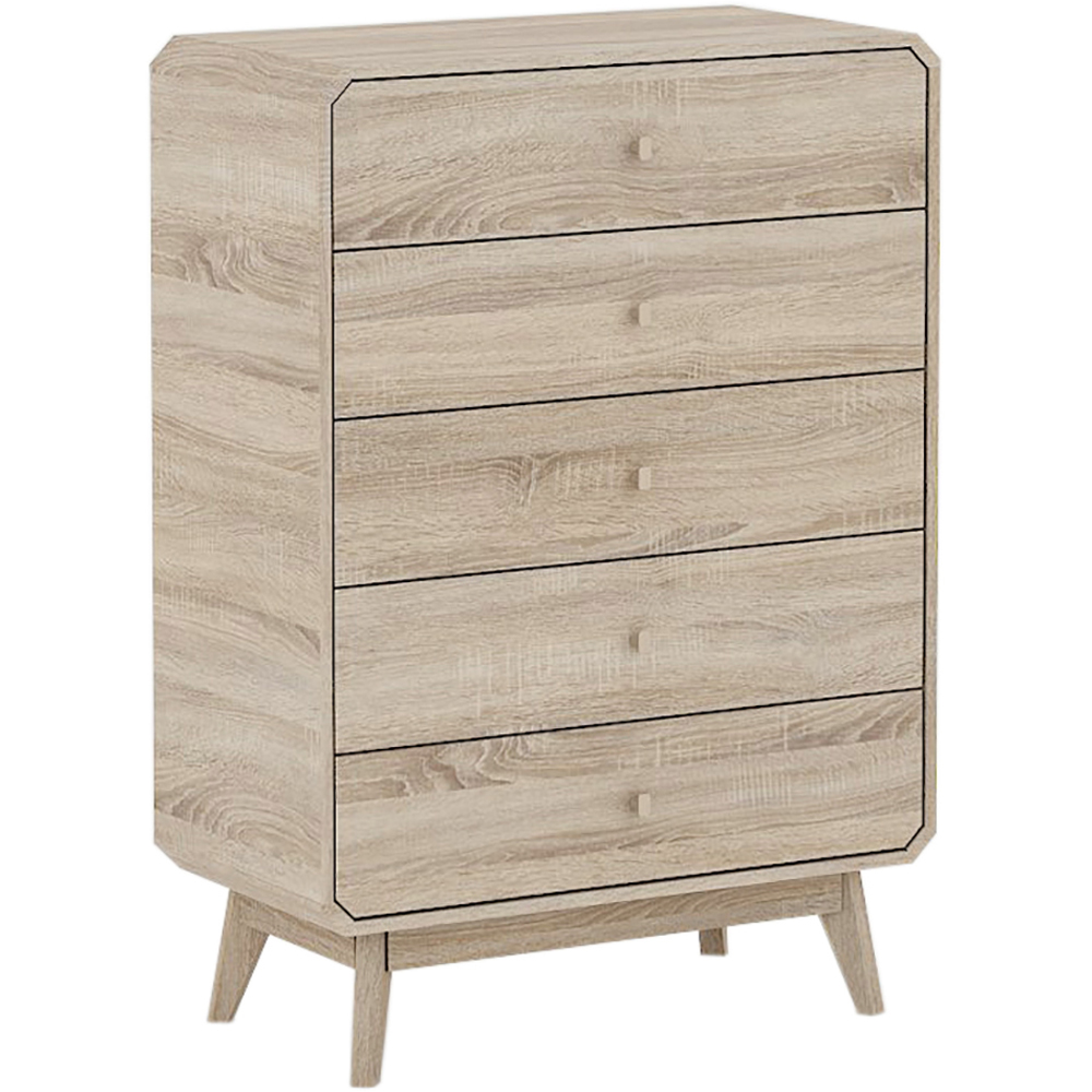 Kudl BR15 5 Drawer Light Oak Chest of Drawers Image 2