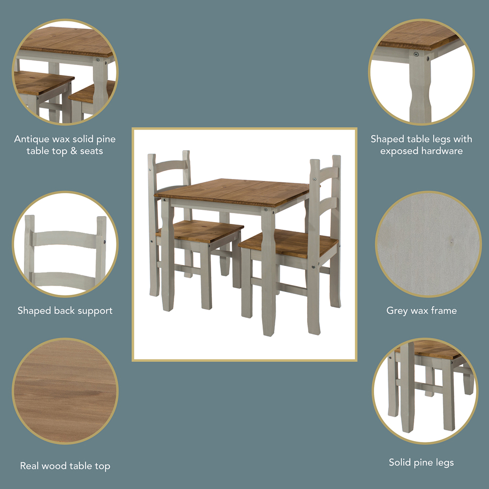 Corona 2 Seater Dining Set Grey Image 4