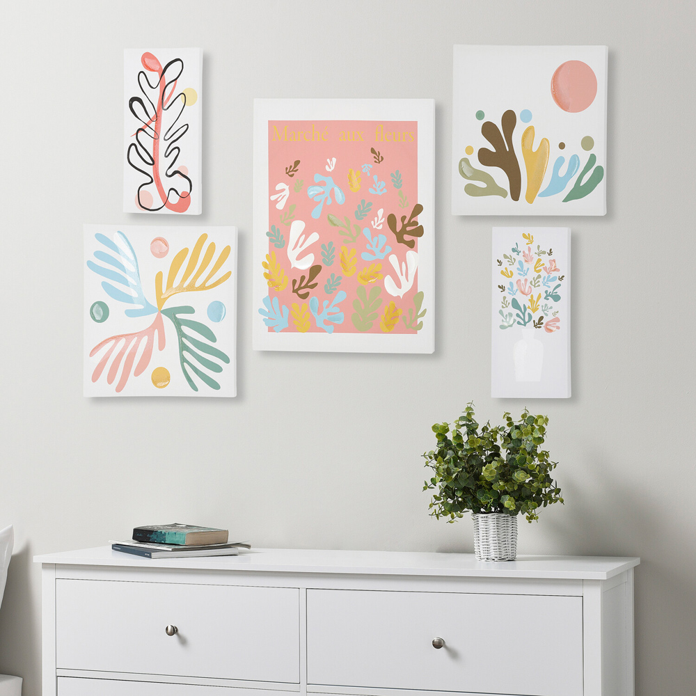 Matisse Inspired White Wall Art 5 Pack Image 3