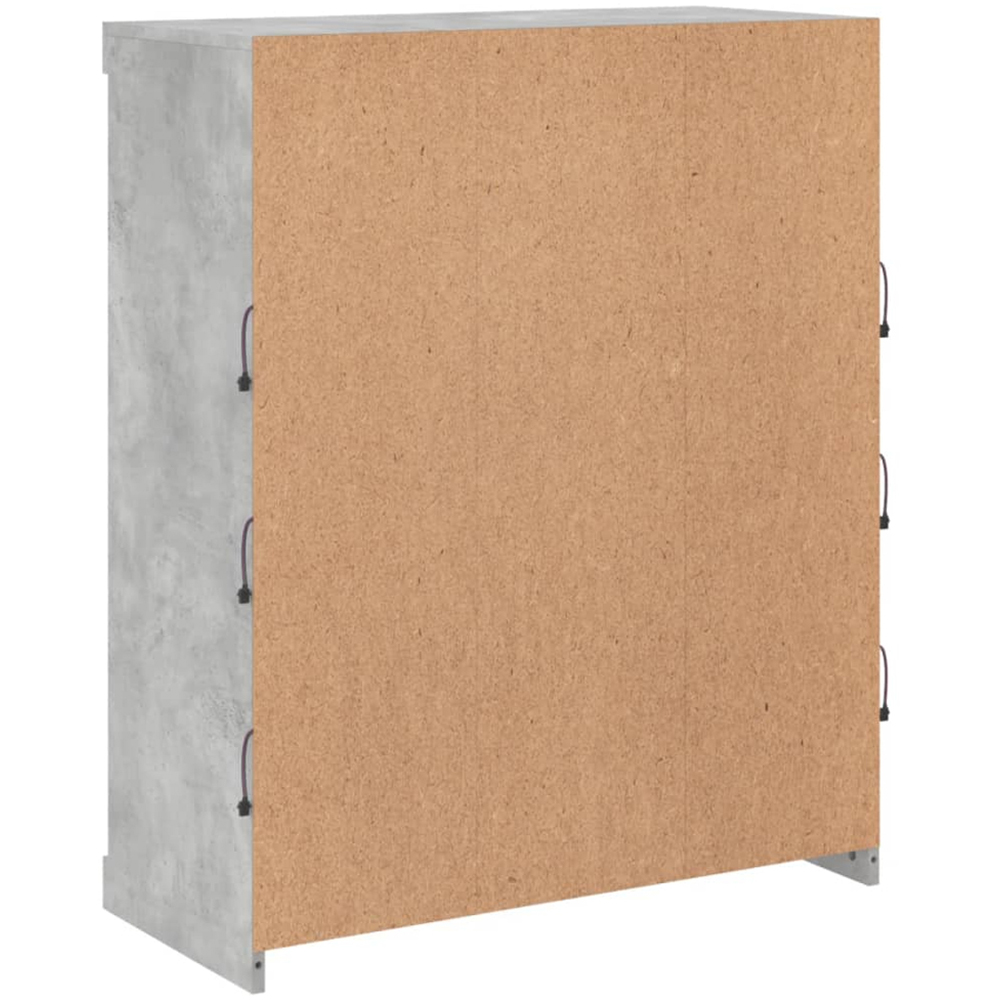 vidaXL 8 Shelf Concrete Grey Wooden Sideboard with LED Lights Image 5
