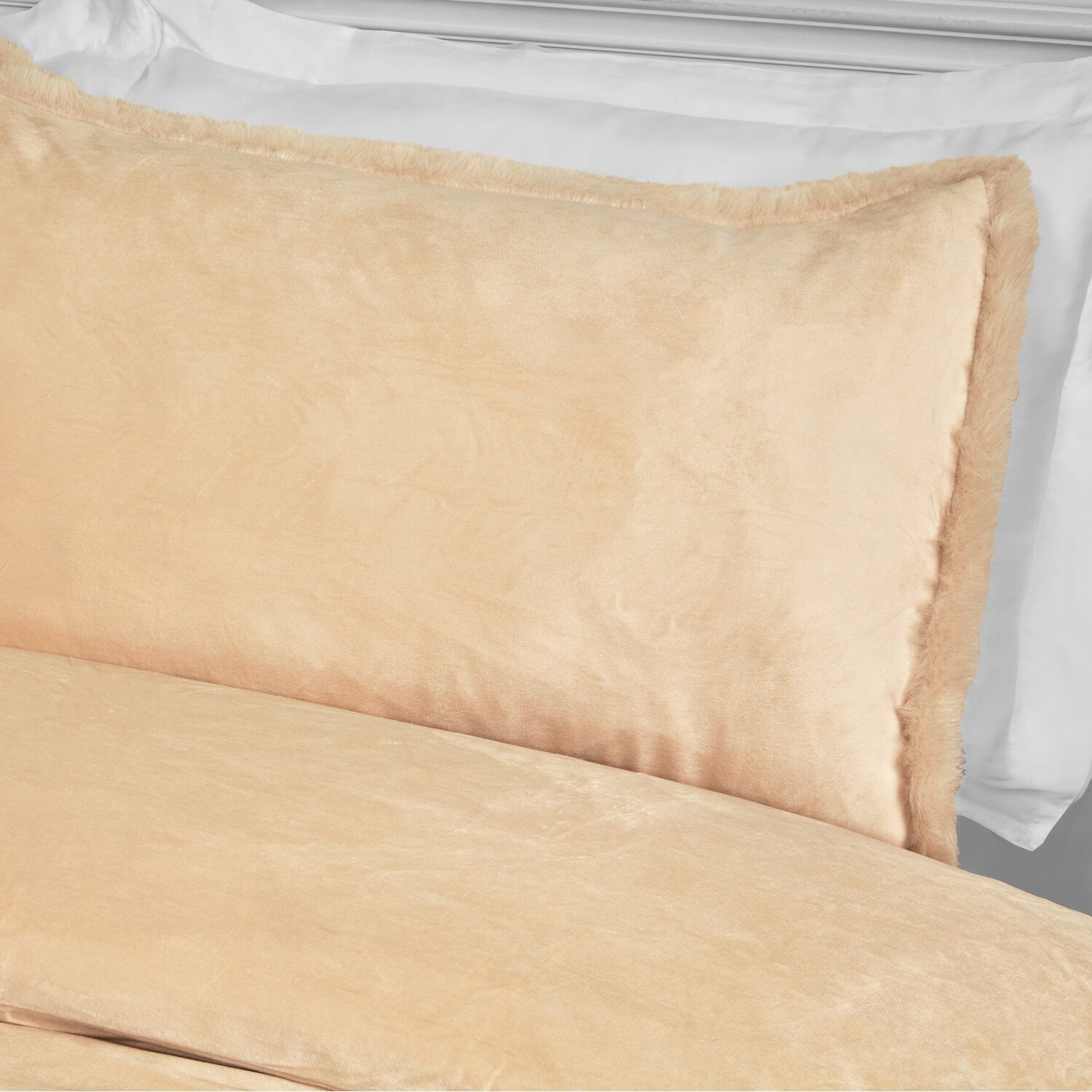 Selena Velvet Duvet Set Natural Superking Image 2
