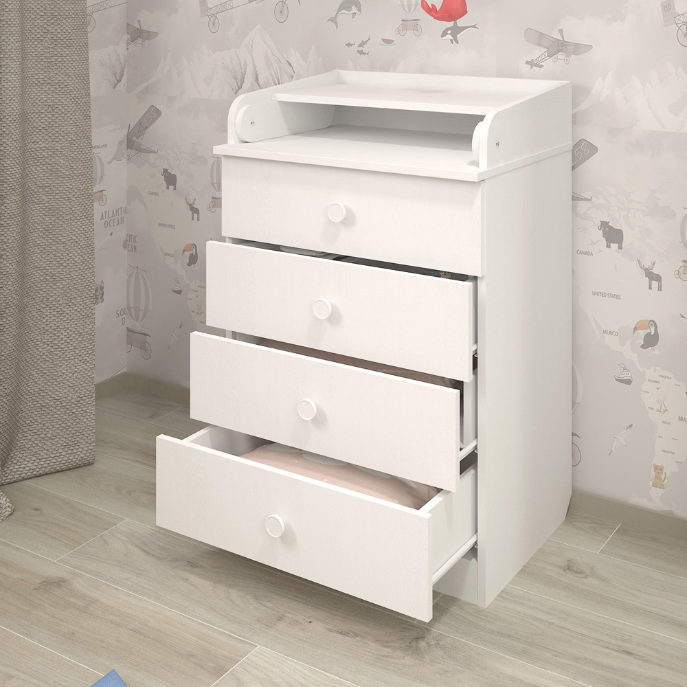 Shefa 600 4 Drawer White Kids Changing Dresser Image 4