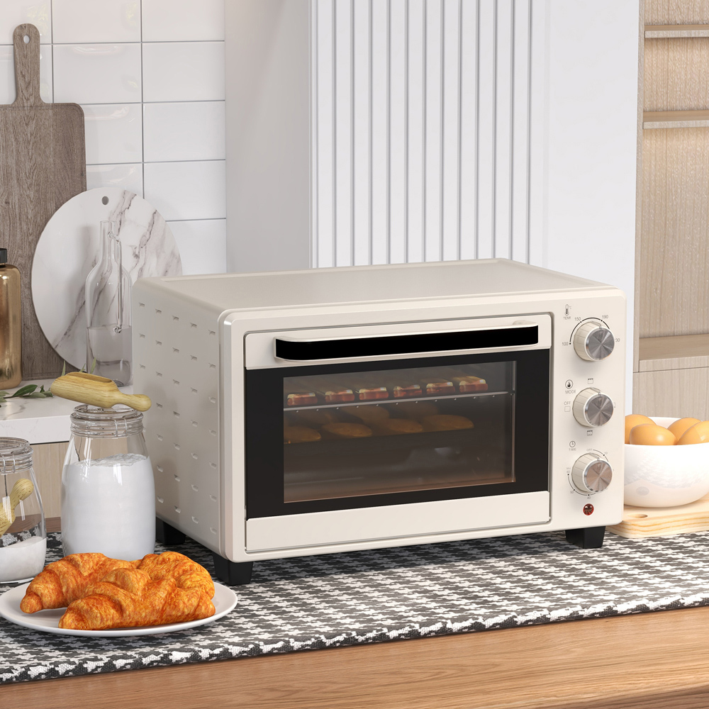 HOMCOM 800-085V70CW Cream 21L Electric Mini Oven 21L 1400W Image 3