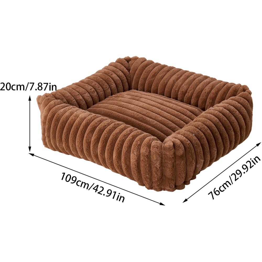 H&O Direct 109cm Dark Brown All Season Soft Pet Bed Image 5